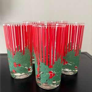 Vintage Washington Holiday Christmas Set of 5 Glasses- Gently Used